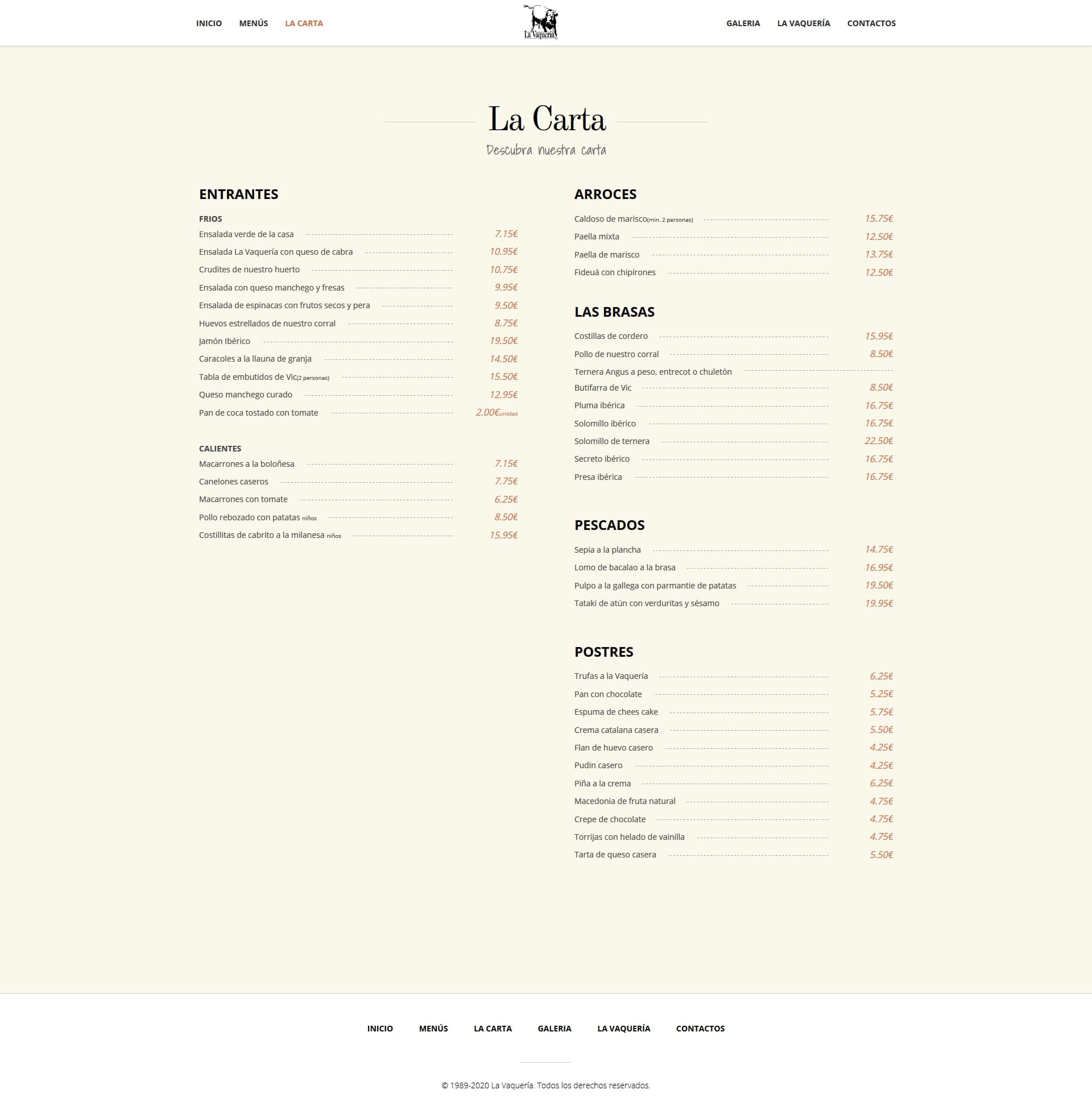La Carta page