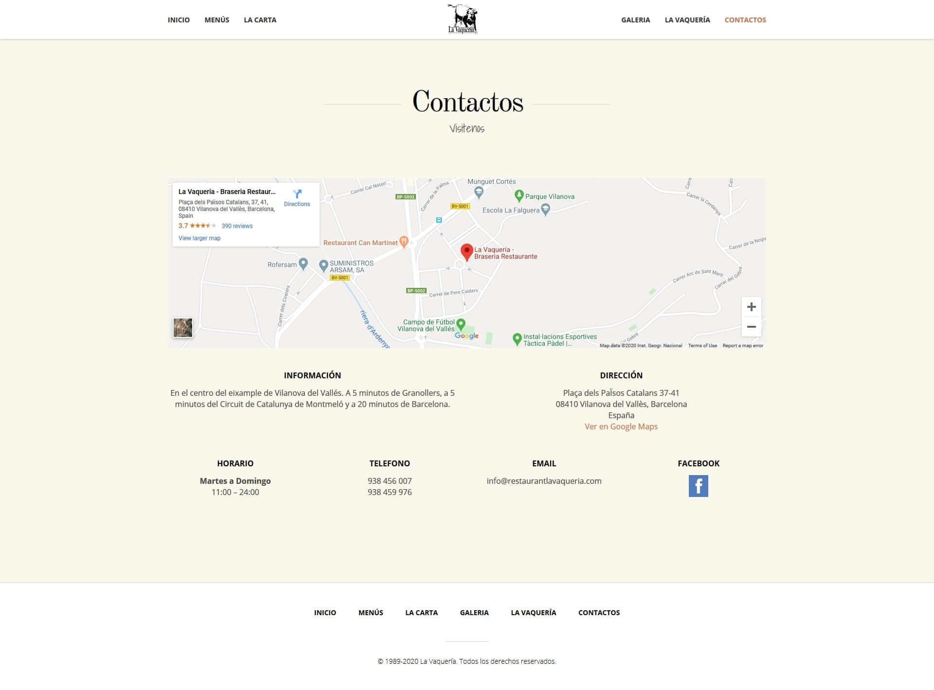 Contactos page