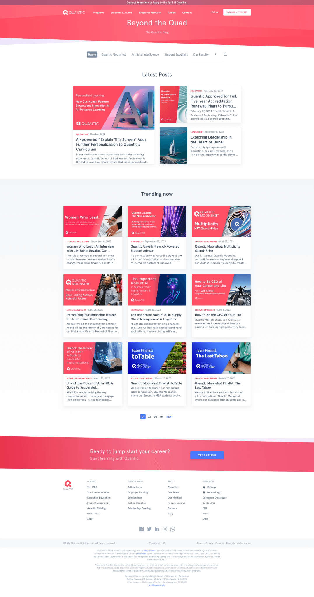 Blog page
