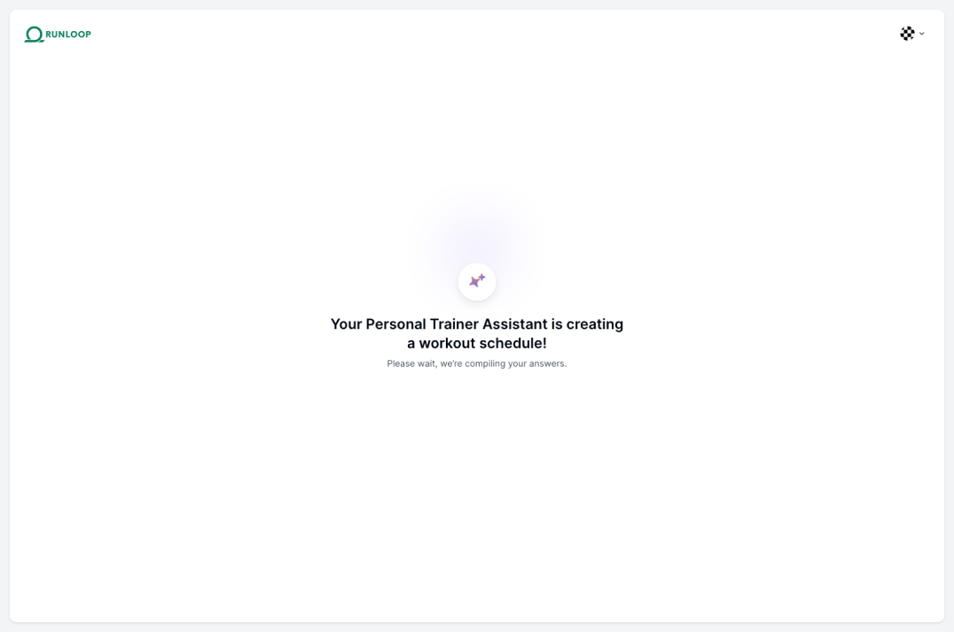 Personal Trainer Assistant - Generating Results Step page