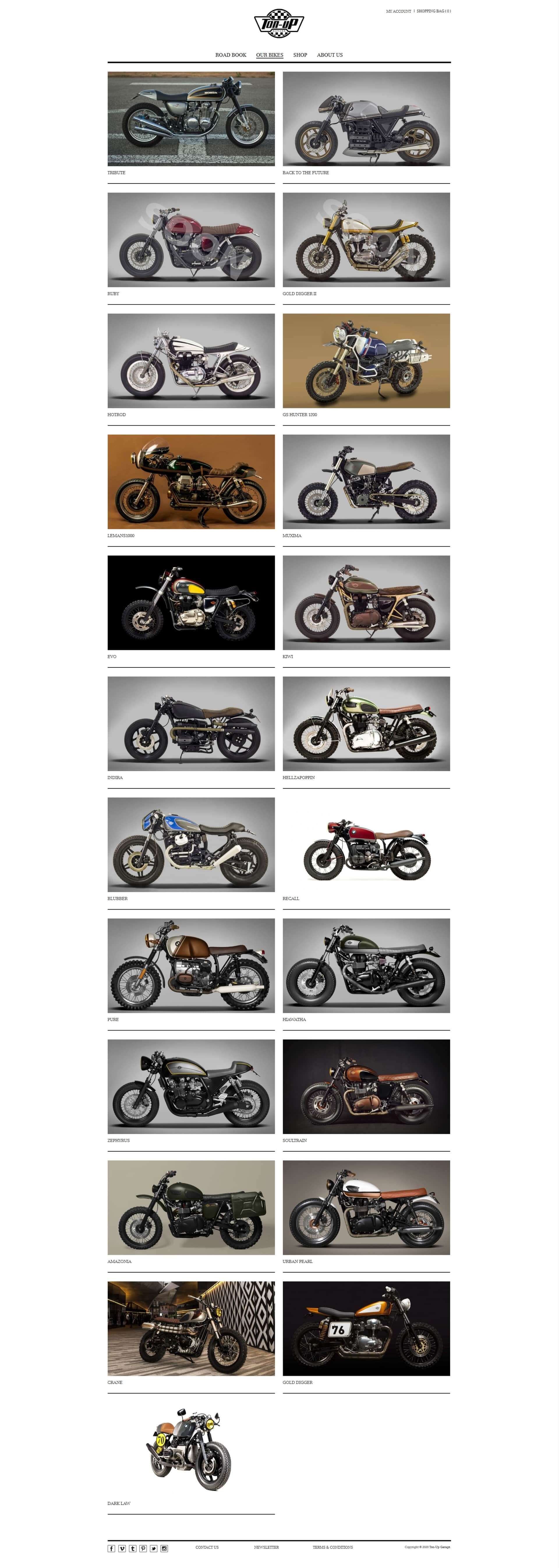 Our Bikes page