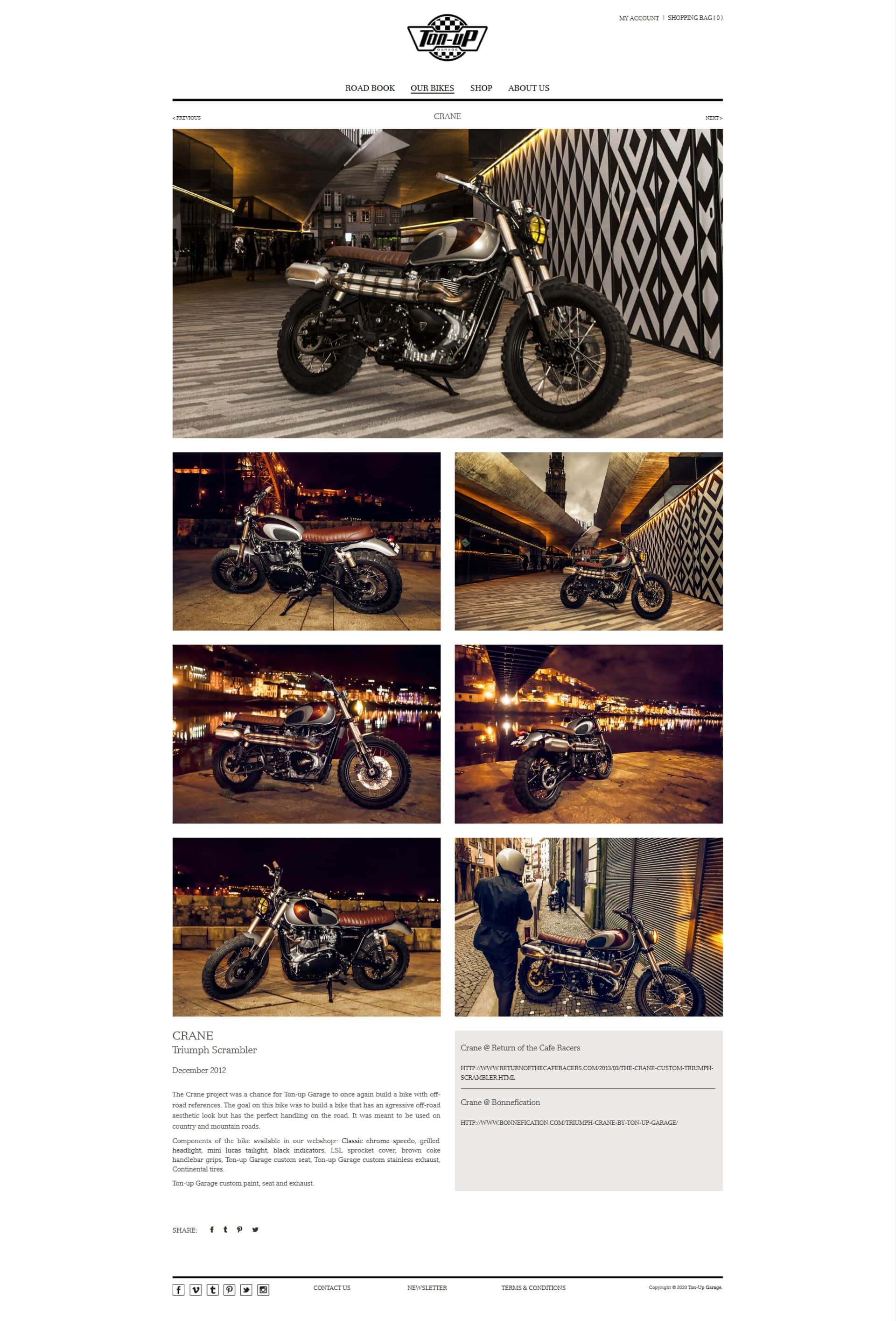Our Bikes - Crane Bike page