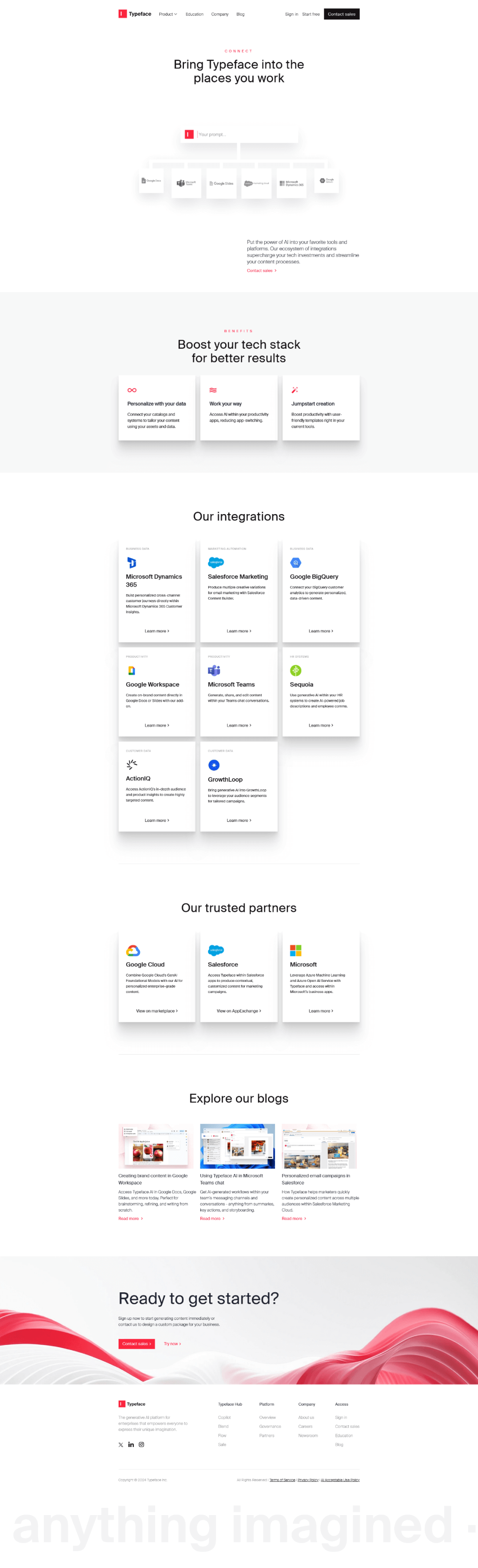 Product Integrations page
