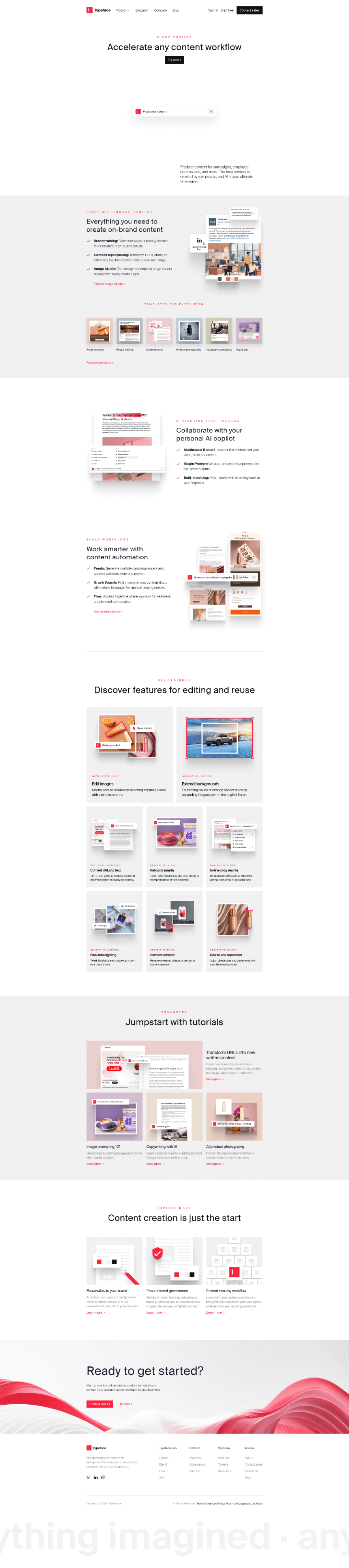 Product Create page