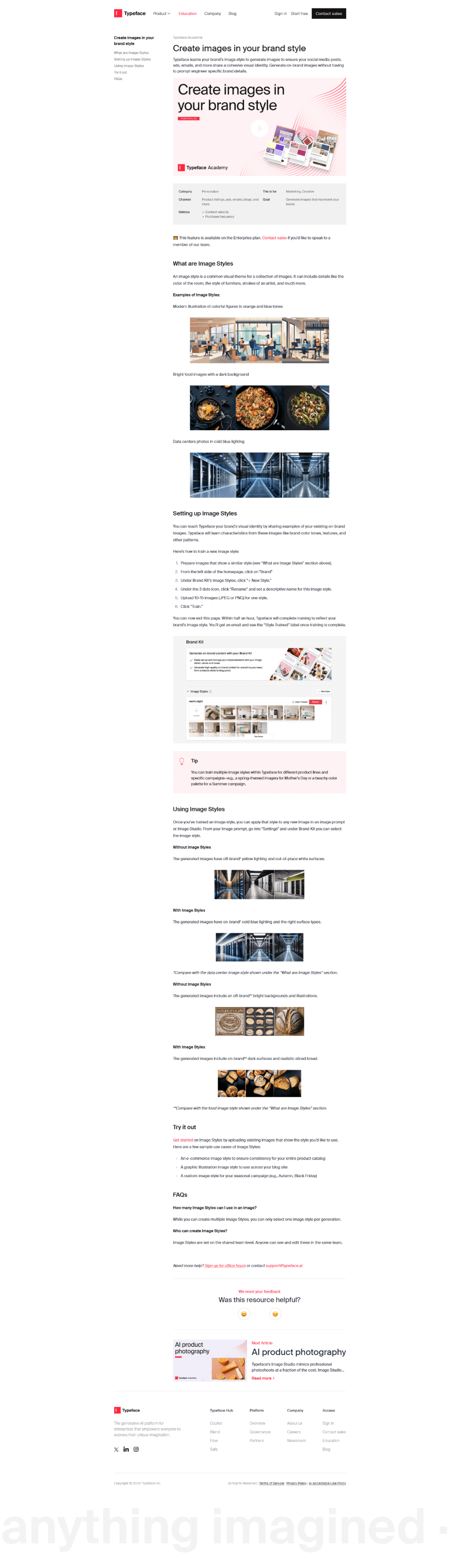 Typeface Academy article page