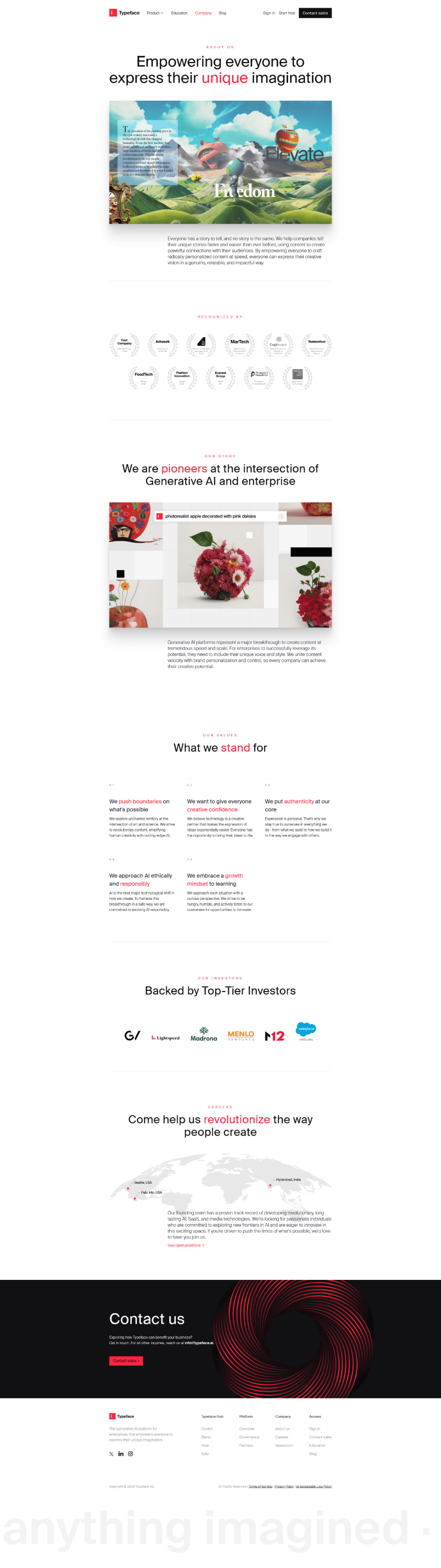 Company page