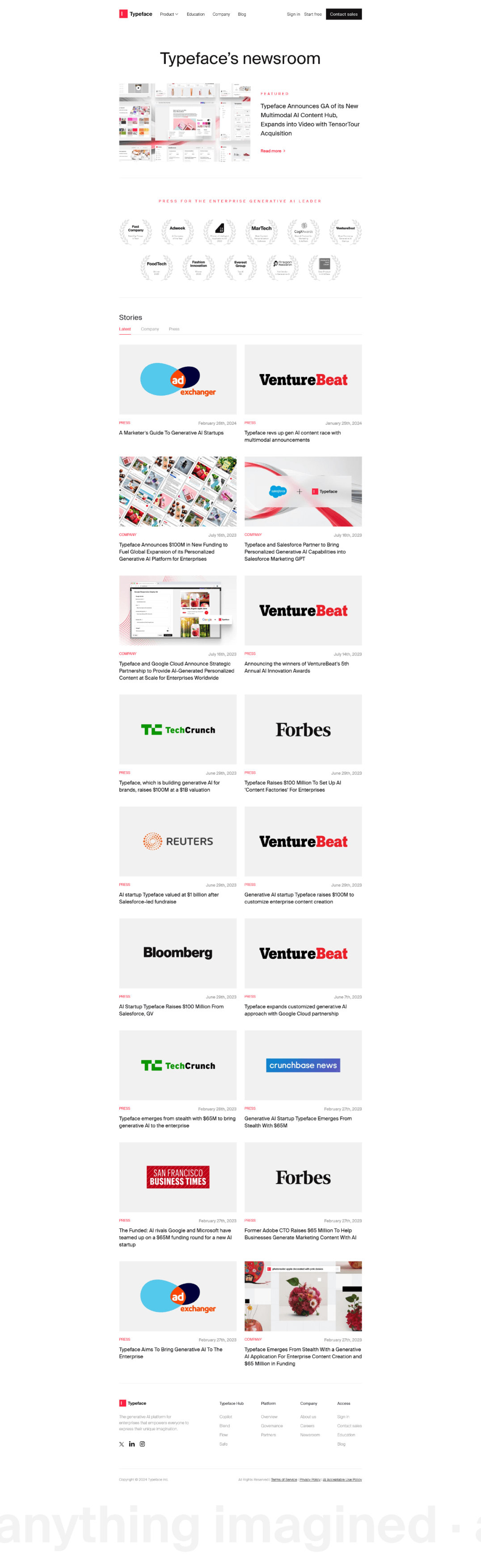 Newsroom page