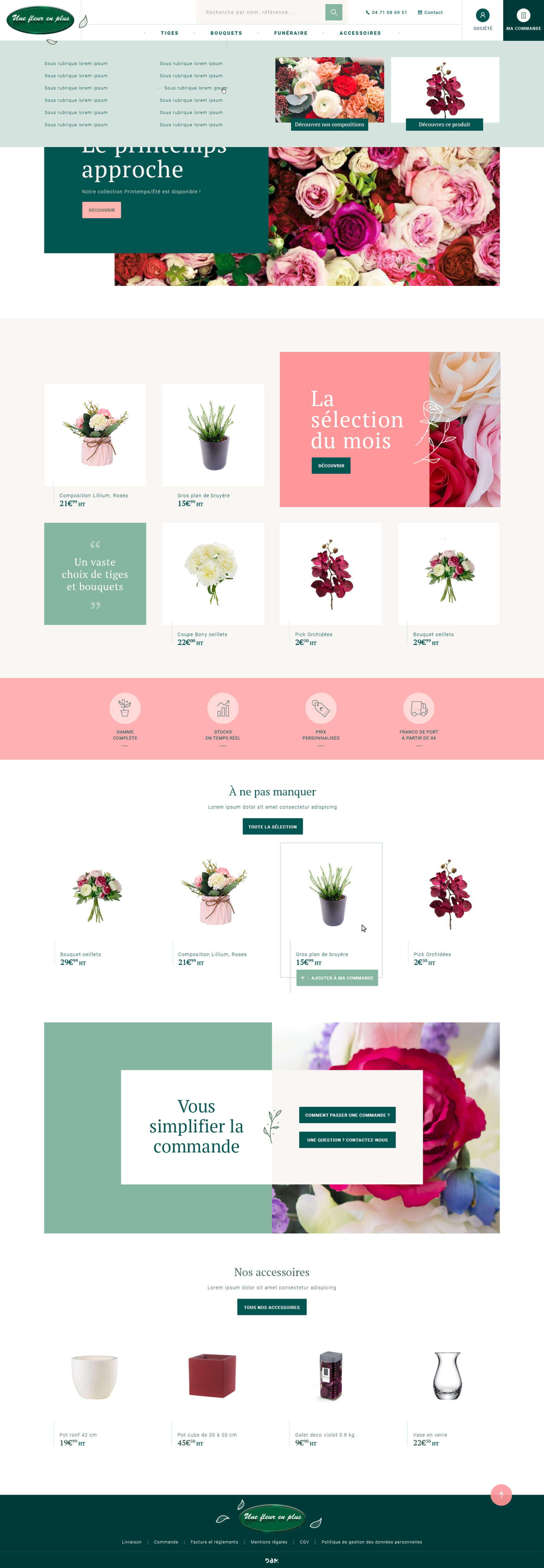 Bouquets menu