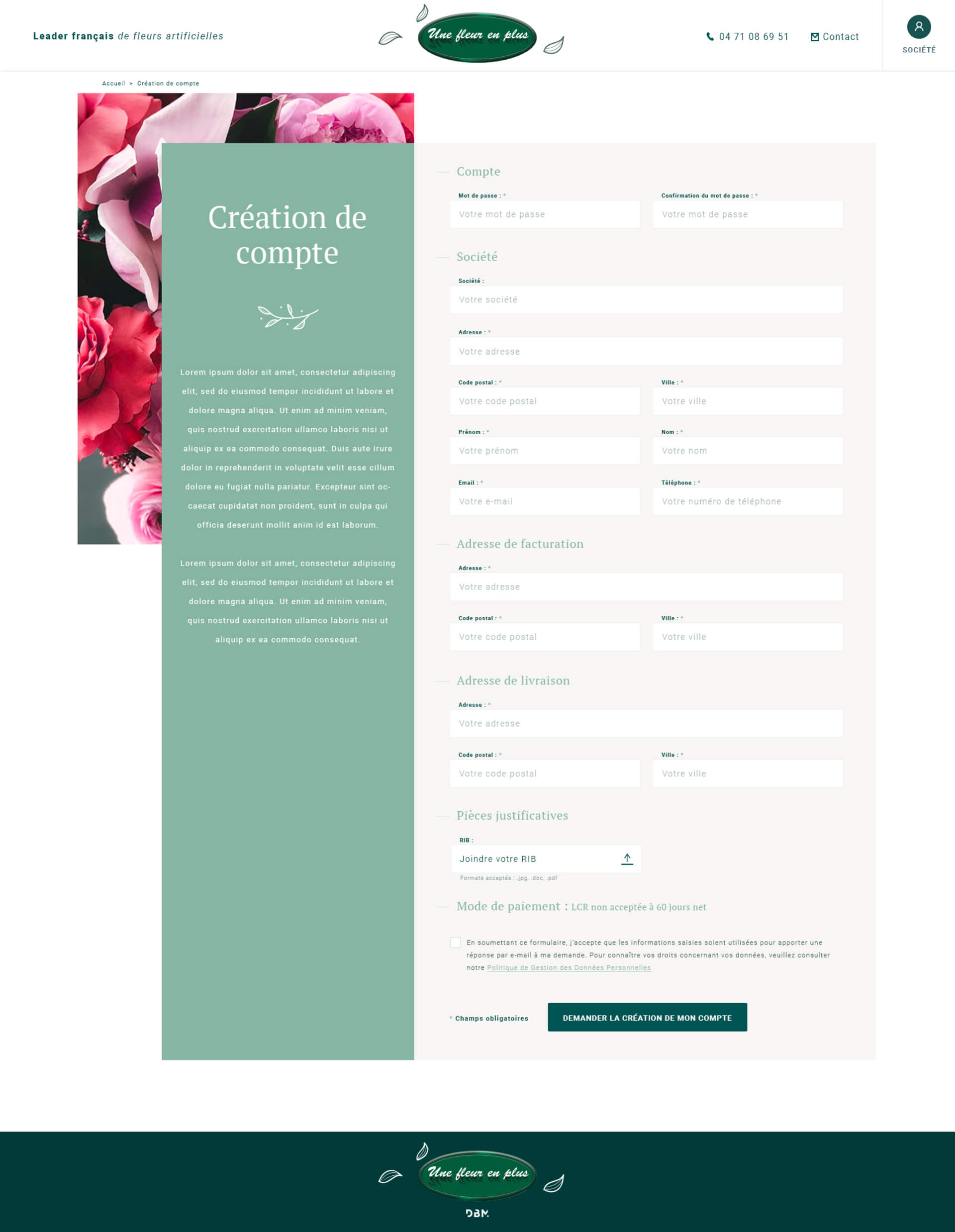 Register page