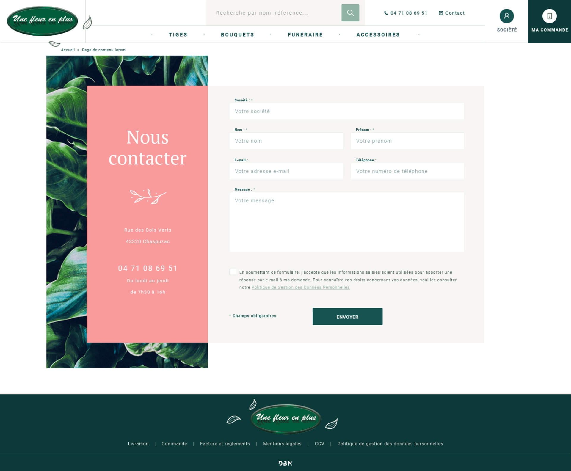Contact page