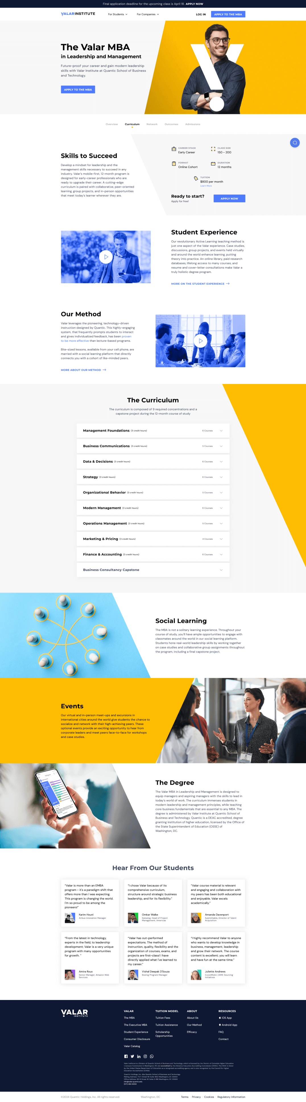MBA Curriculum page