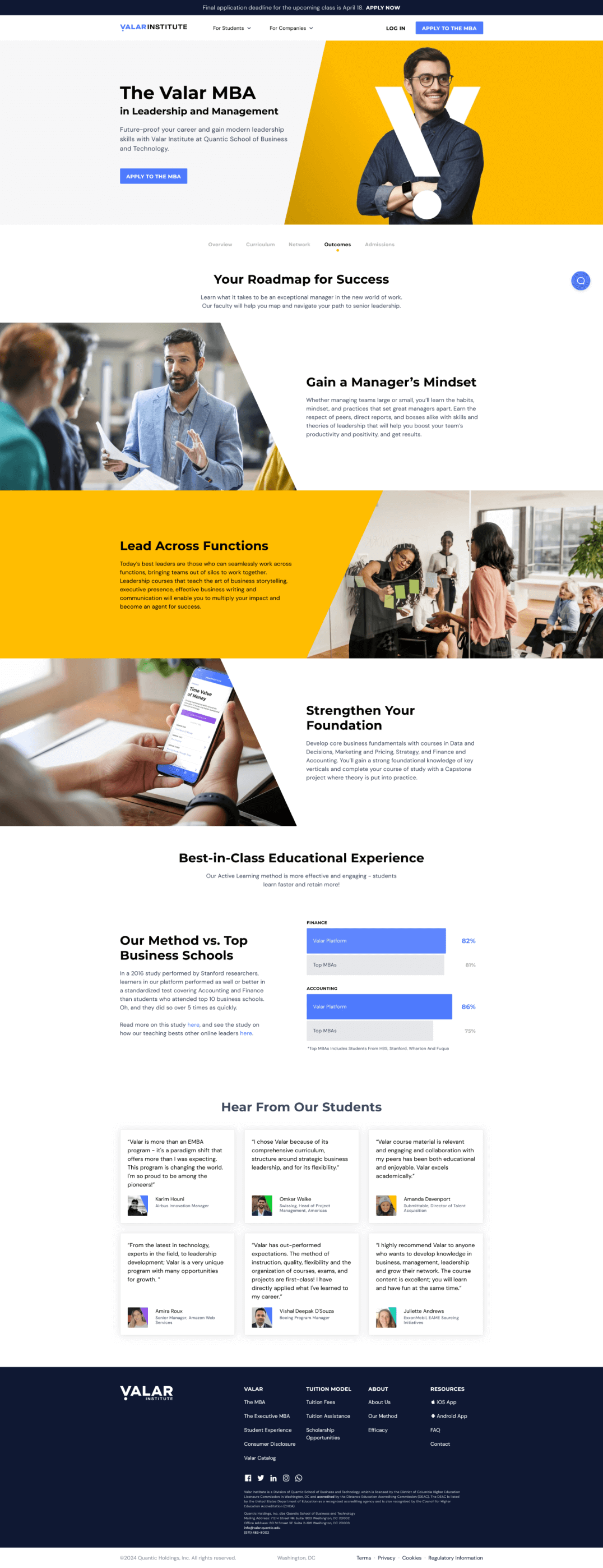 MBA Outcomes page